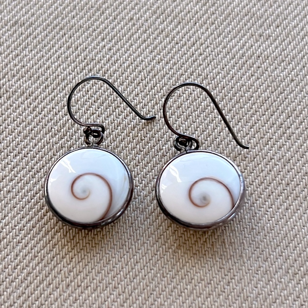 Silver and Seashell Earrings